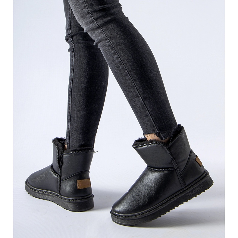 Czarne ocieplane śniegowce eko-skóra Kaufman 1