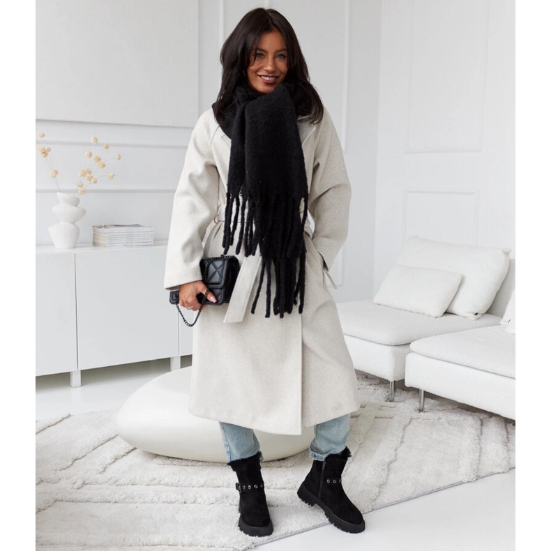 Czarne ocieplane botki eko-zamsz Arturo 1