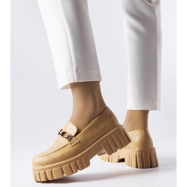 Beżowe mokasyny na platformie Frisco beżowy 1