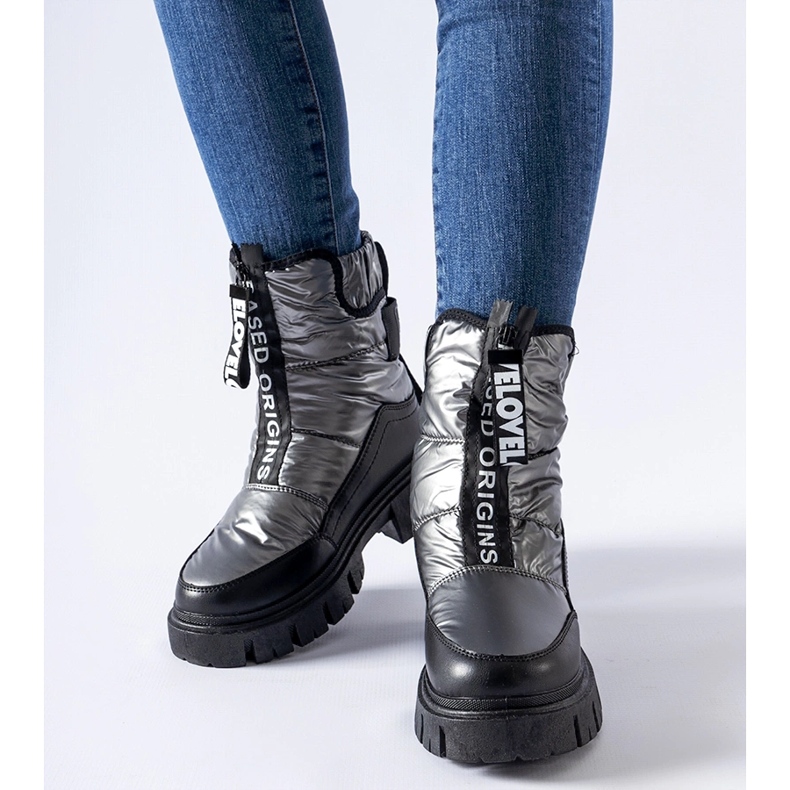 Grafitowo-czarne ocieplane śniegowce Moorhead szare 1