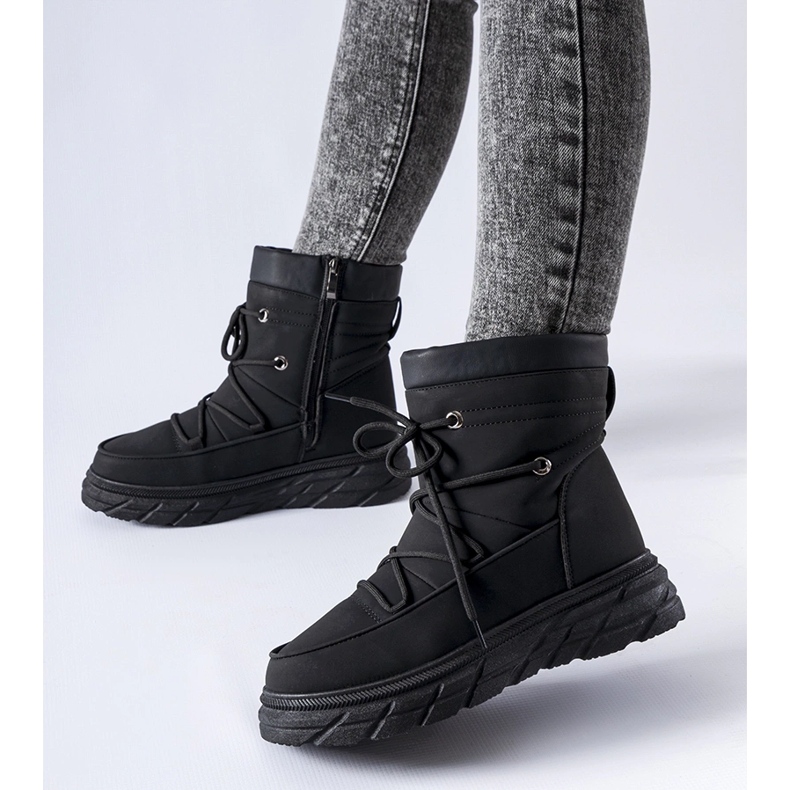 Czarne matowe ocieplane śniegowce Jamison 1