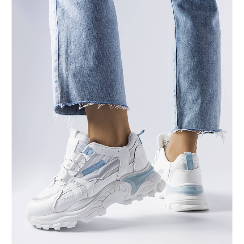 Niebieskie sneakersy z neonowymi wstawkami Opal 1