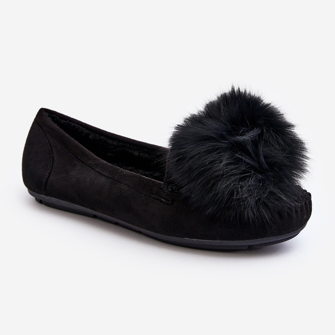Damskie Mokasyny Z Futerkiem Czarne Novas 1