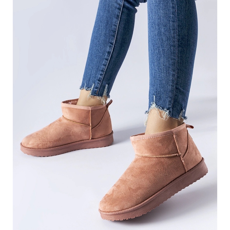 Różowe ocieplane krótkie śniegowce Guglielma czarne 1