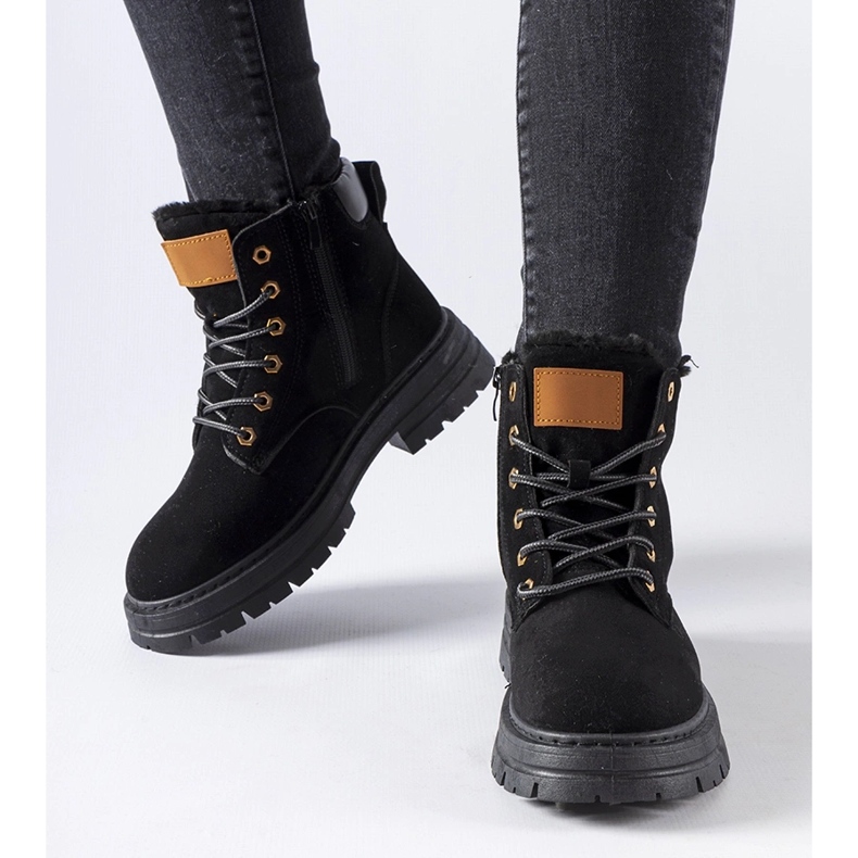 Czarne ocieplane workery Stevens 1