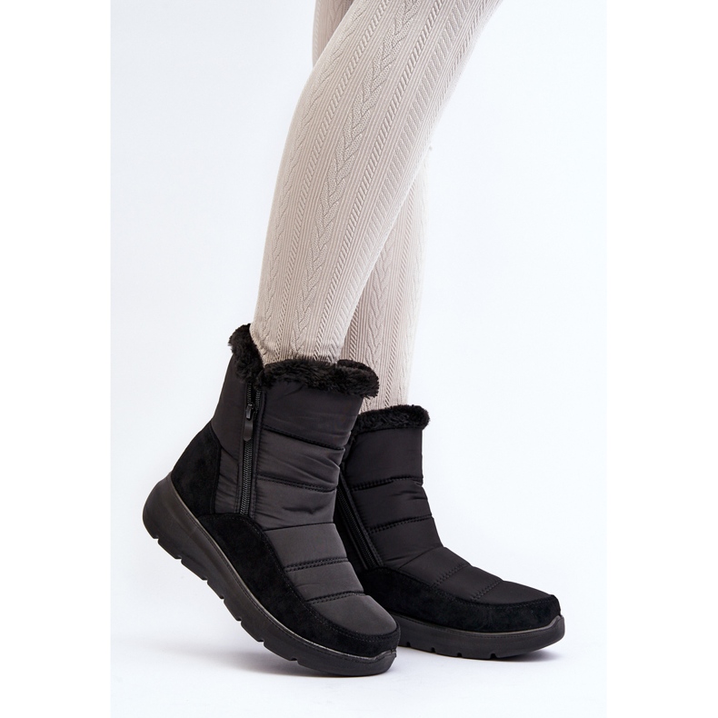 Damskie Śniegowce Z Futerkiem Czarne Primose 2