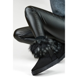 Czarne śniegowce damskie z futerkiem zimowe buty na zimę 1