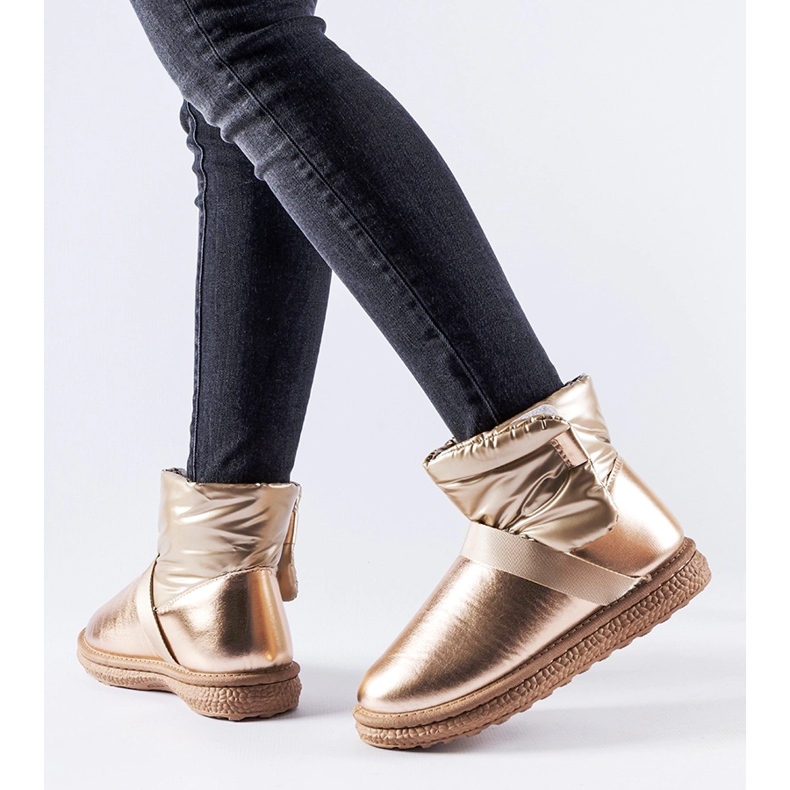 Brązowe połyskujące krótkie śniegowce Delaune 1