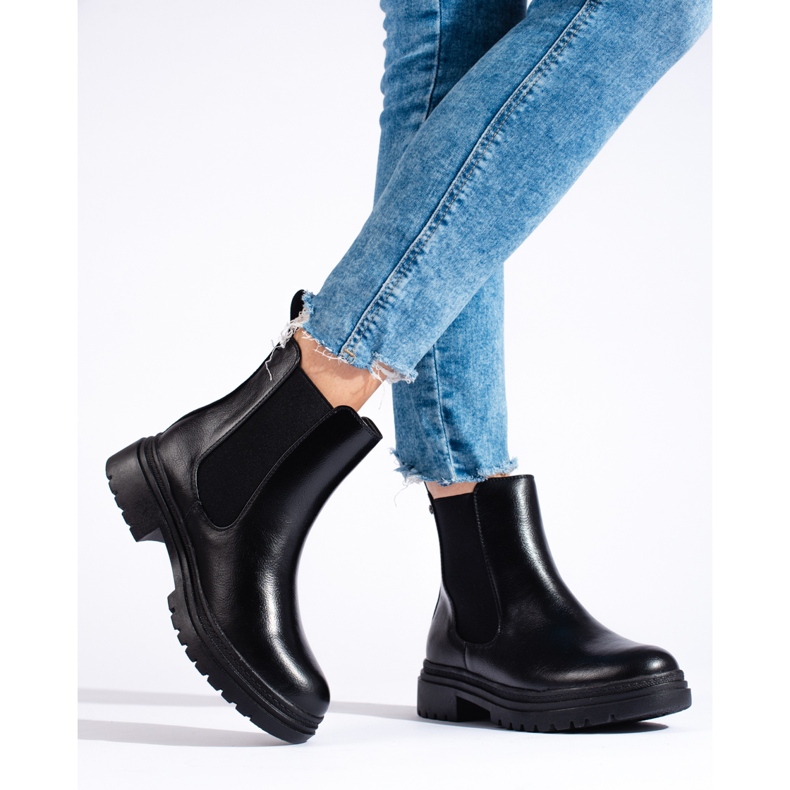 W. Potocki Botki damskie sztyblety czarne Potocki 2