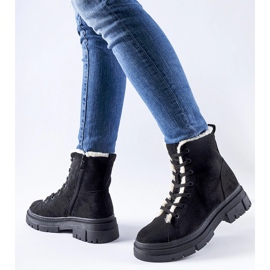 Czarne botki ocieplane z eko-zamszu Chamblee 1