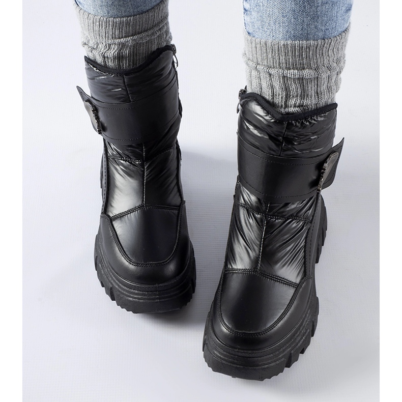 Czarne ocieplane śniegowce Mejia 1