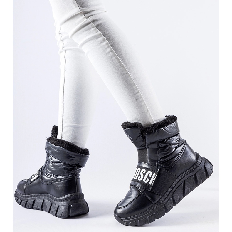 Czarne ocieplane sniegowce na platformie Bend 1