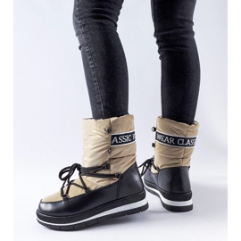 Ciemnobeżowe śniegowce na platformie Vineyard beżowy 1