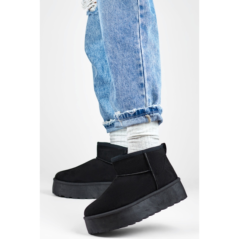 Śniegowce na grubej podeszwie czarne 2