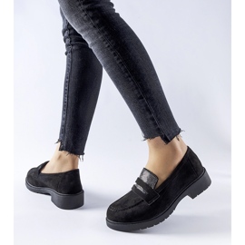 Czarne mokasyny z cyrkoniami Ippolito 1