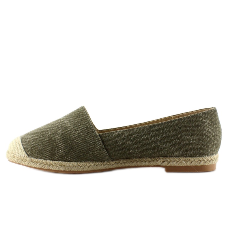 Espadryle z lnianymi noskami JH23P Green zielone 1