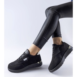 Czarne materiałowe sneakersy Geraldino 1