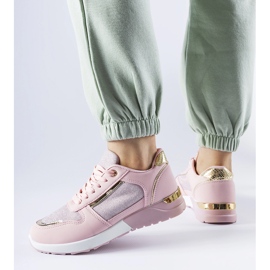 Różowe sneakersy z ozdobną nitką Facondo 1
