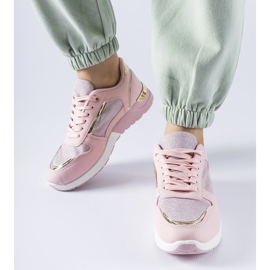 Różowe sneakersy z ozdobną nitką Facondo 2