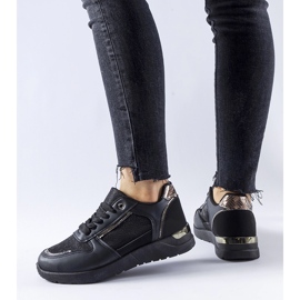 Czarne sneakersy z ozdobną nitką Facondo 2