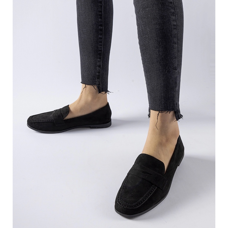 Czarne mokasyny z eko-zamszu Medford 1