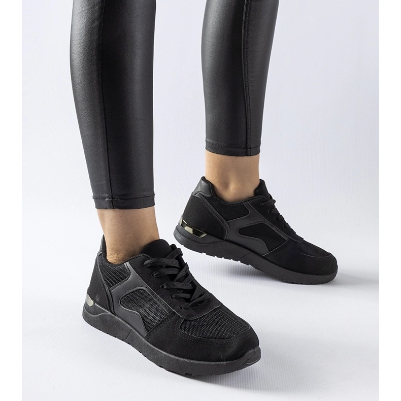 Czarne sneakersy z łączonych materiałów Gallo 1