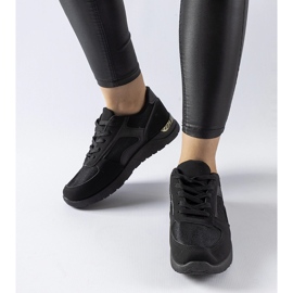 Czarne sneakersy z łączonych materiałów Gallo 2