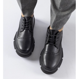 Czarne wiązane półbuty Piazzetta 2