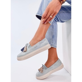 Mokasyny z frędzelkami Krauss Grey niebieskie 2