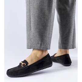 Czarne mokasyny ozdobione klamerką Fernanda 1