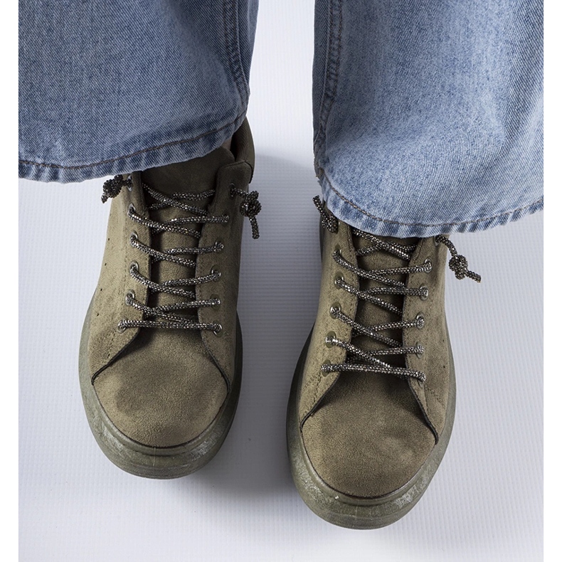 Zielone sneakersy na platformie Cipriano 1