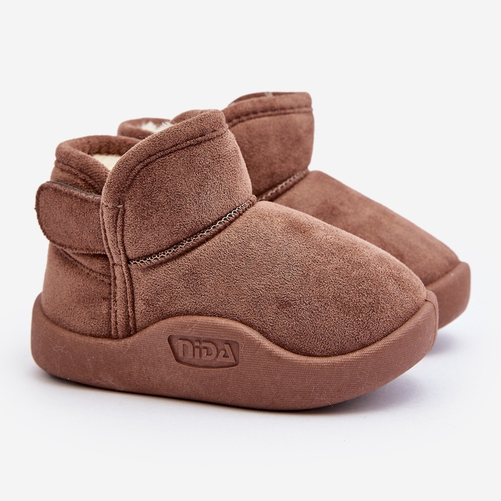 Śniegowce Dziecięce Ocieplane Futerkiem Brązowe Benigna 1