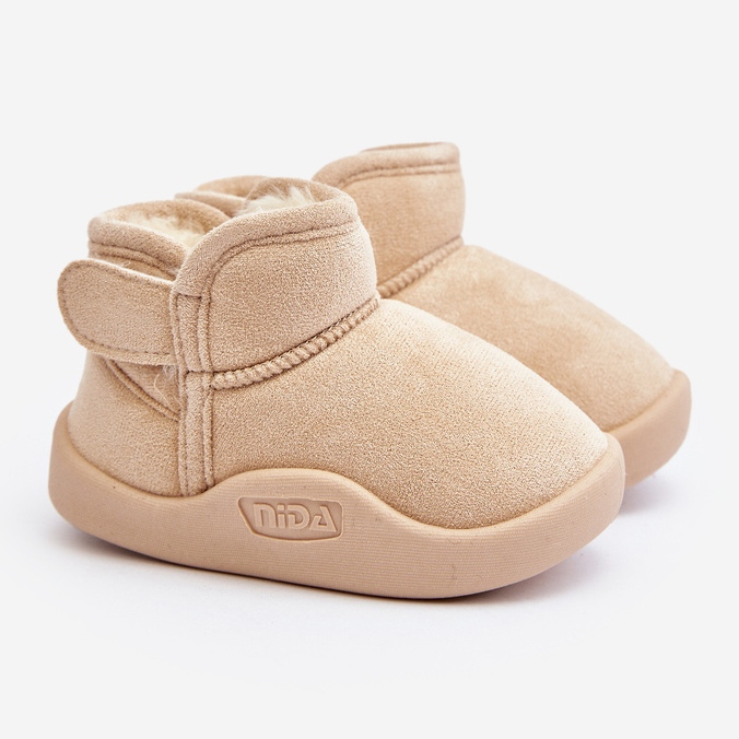 Śniegowce Dziecięce Ocieplane Futerkiem Beżowe Benigna beżowy 1
