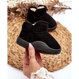 Śniegowce Dziecięce Ocieplane Futerkiem Czarne Benigna 2