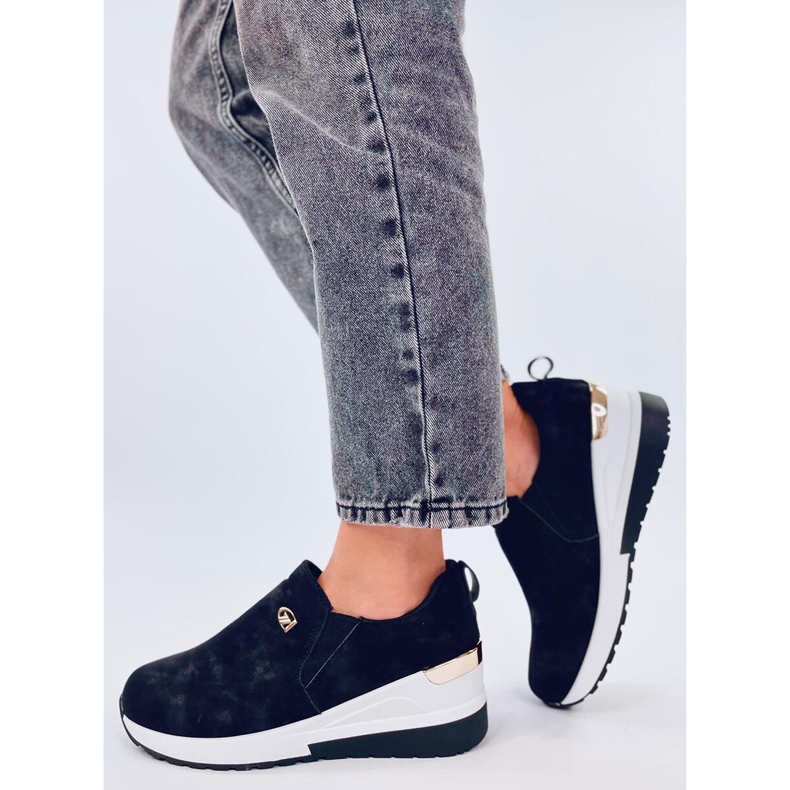 Półbuty na koturnie Hense Black czarne 1