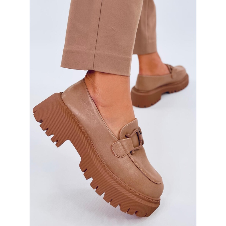 Mokasyny na platformie Elken Khaki beżowy 1