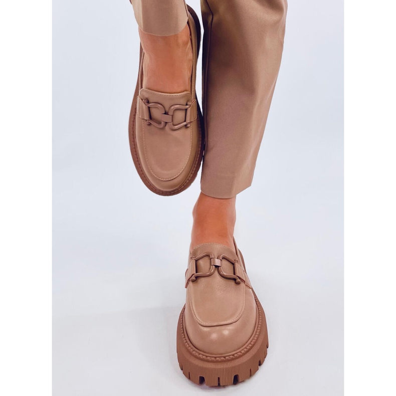 Mokasyny na platformie Elken Khaki beżowy 2