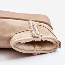 Śniegowce Na Platformie Ze Wzorem Beżowe Udra beżowy 1