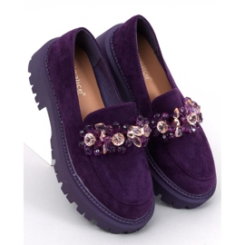 Mokasyny z kryształkami Heidi Purple fioletowe 5