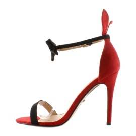 Sandałki na szpilce z uszkami ZJ-15P Red czerwone 1