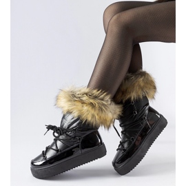 Czarne ocieplane śniegowce z futerkiem Battle 1