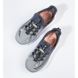 Buty sportowe dziecięce Vico materiałowe dwukolorowe szare 3