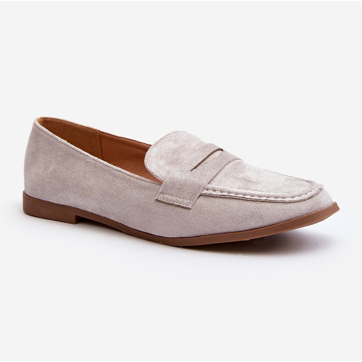 Damskie Klasyczne Mokasyny Szare Olevin 1