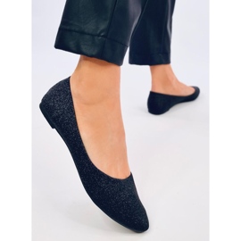 Baleriny brokatowe Chiesa Black czarne 2