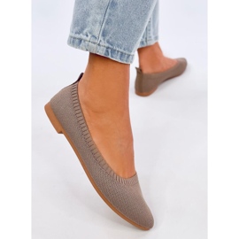 Baleriny ażurowe Kreiss Khaki brązowe 2