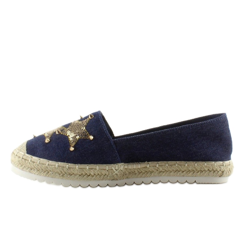 Płócienne espadryle z ćwiekami CV-353 Dk. Blue granatowe 1