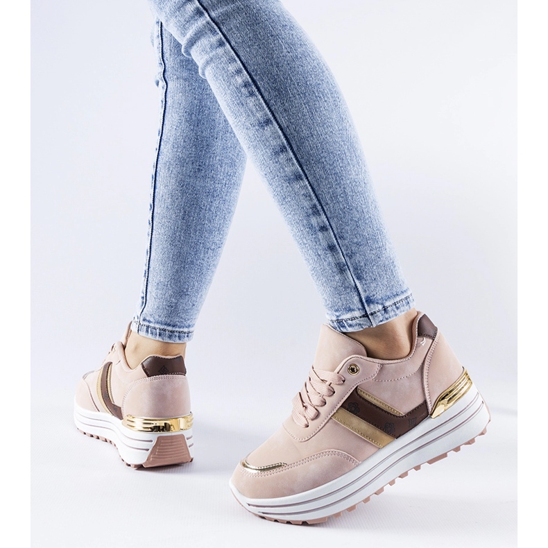 Różowe sneakersy na platformie Provinciale 1