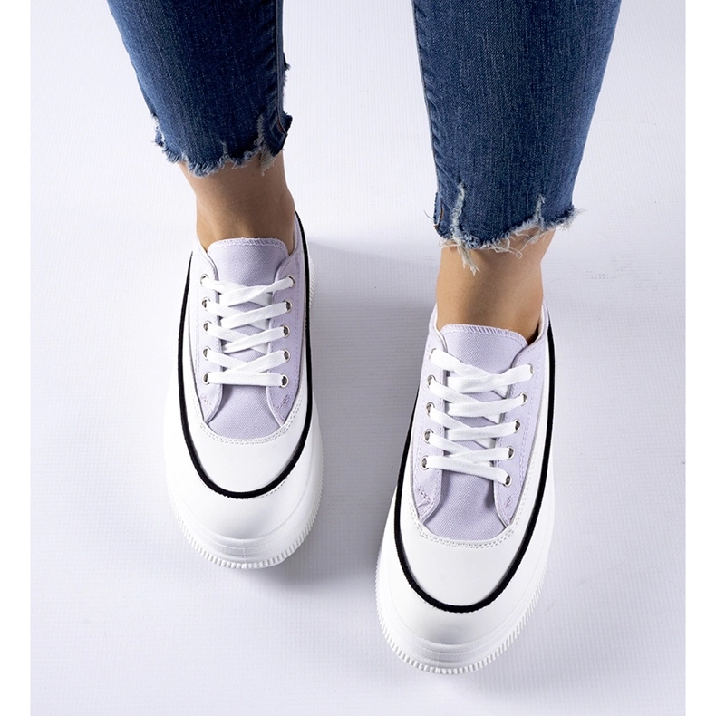 Fioletowe trampki na platformie Plesio 1