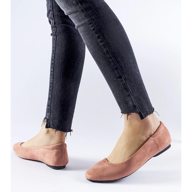 Ciemnoróżowe baleriny z eko-zamszu Jules 1