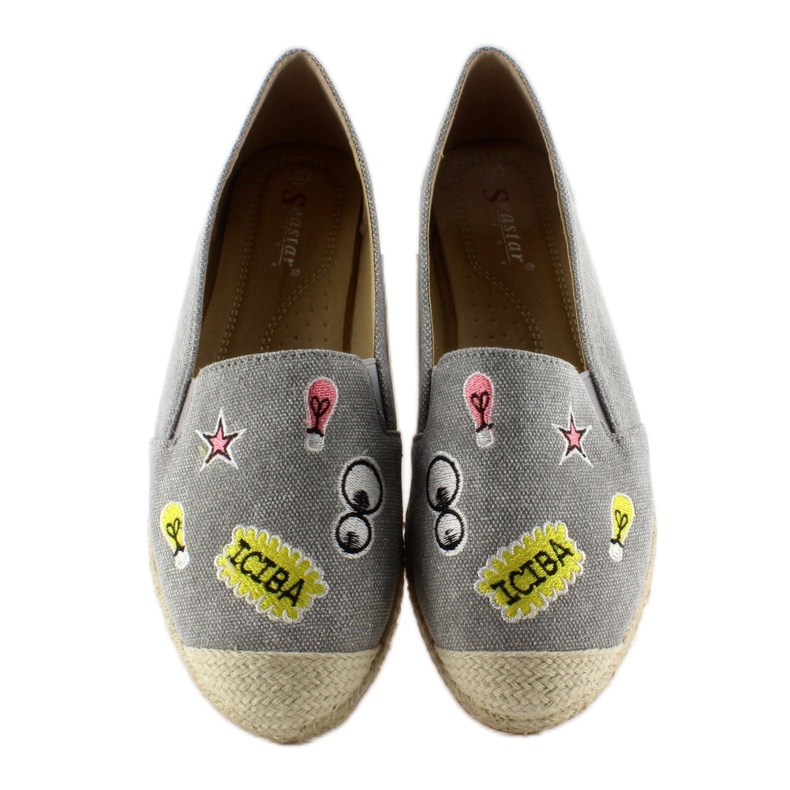 Espadryle z naszywkami JH21p Grey szare 1